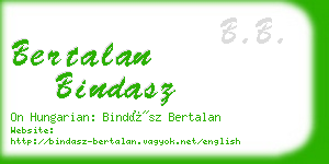 bertalan bindasz business card